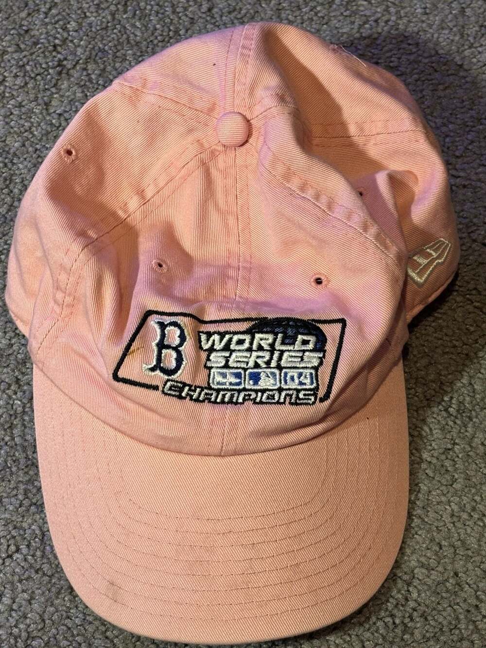 Vintage Boston Red Sox 2004 World Series Champions Pink Adjustable Ball Cap Hat